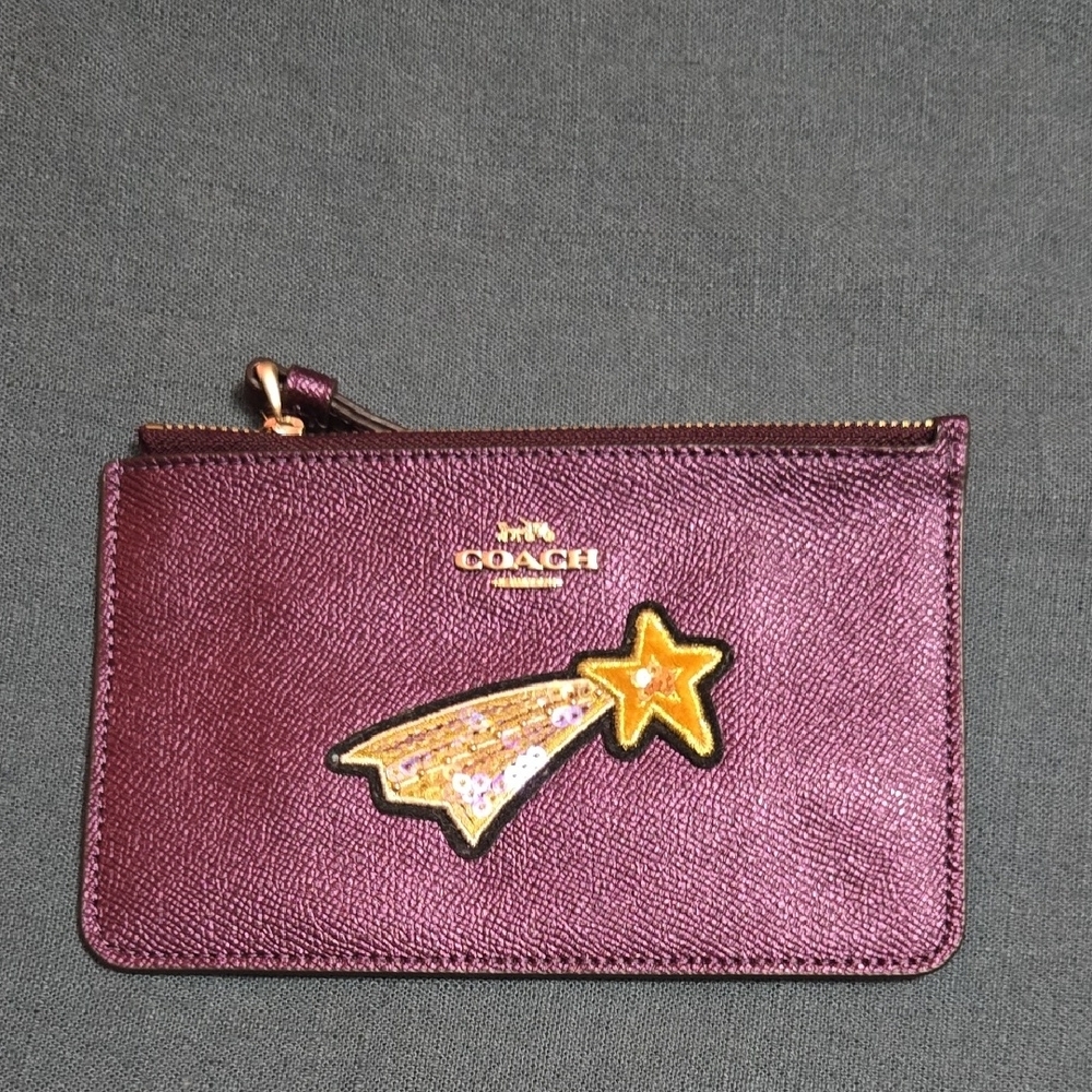 Coach Purple Wristlet with Star Patch